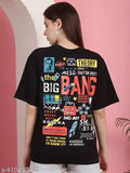 Graphic printed cotton oversize t-shirt for women, vibrant design on short sleeves, S - XXL sizes