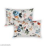 Cream cotton fitted bedsheets, superfine floral pattern, double king size, two pillow covers - India origin