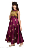 Sleeveless silk blend embroidered net frock for girls (3-4yrs or 4-5yrs), Safia Collection, India origin
