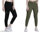 Stylish solid net women's jeggings pack of 2, available in sizes 28-34, made in India