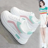 Colorblocked mesh and PVC Avose women's casual shoes, lace-up style, size 4-8