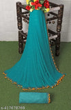 Striped Georgette saree with solid art silk blouse, free size, India origin