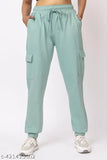 Solid cotton cargo trackpants for women & girls, trendy & stylish, perfect for lounging at home or casual outings