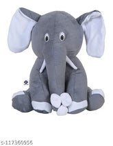 Multi-colored Koocart grey elephant stuffed toy for kids aged 2-4 years, perfect gift for playtime and imaginative learning