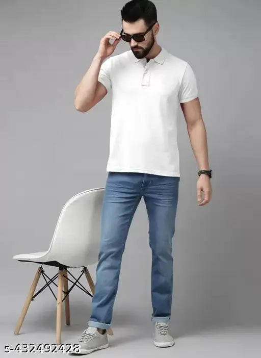 Maroon cotton blend Polo t-shirt for men, solid design in S-XXXL sizes