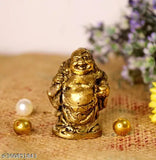 Brass Kuber statue idol, brass Lakhsmi Kubera 108 gold-plated pooja coins - Indian god idols & accessories, 2 pieces in small size