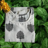 Crepe printed kurti for women, three-quarter sleeves, beautyfull design from India