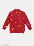 Red and white zip cotton sweatshirt, printed with the Maniac all over design for boys ages 10-14, ideal for cool weekends