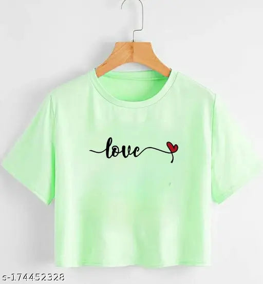 Self Design Women Round Neck Cotton Blend TShirt - Printed, trendy and alluring tshirt for ladies (S: 34", M: 36", L: 38", XL: 40"), India origin