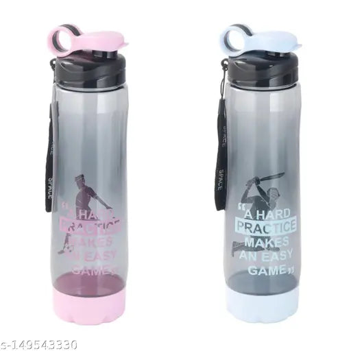 Aqua Fit 900ML water bottle, pack of 2 in pink and blue, gym-friendly fitness sports bottle