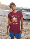 Cool maroon, super soft Chapter 83 cotton t-shirt with printed graphic, short sleeves, regular fit