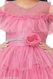 Stylish party girls ethnic net gowns, solid pattern, Indian traditional wear for kids 4-8 years