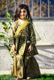 Cotton Nushrat kurti and sharara set with floral print dupatta, 3-14 years, India origin
