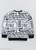 White cotton Mimino boys & girls full sleeve printed hoodie with chic typography, elevating children's style, India origin