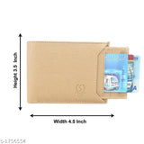 Beige faux leather detachable card holder wallet, 2 compartments, coin pocket for men. Modern, sleek, and durable accessory for everyday style