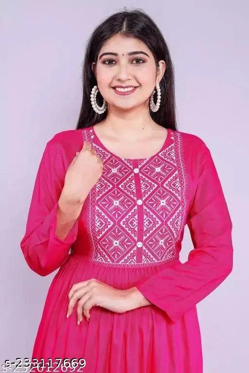 Rayon long-sleeved single Creap embroidery, high-quality Indian fashion apparel