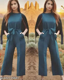 Stylish casual polyester jumpsuit for women, self-design net pattern, sleeveless and size S or M