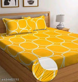 Geometric cotton double bedsheet with 2 pillow covers by Shiv Decor 2, fits up to 8" mattress