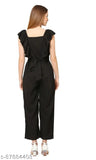 Women's poly crepe sleeveless solid net jumpsuit, ideal for parties and events. High-quality Crepe fabric ensures awesome fitting