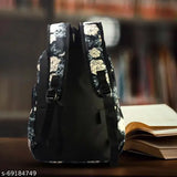 Black polyester Tinytot travel backpack, 18 inches, 20 litres - ideal for school/college use by girls and women, featuring a single compartment and zipper closure