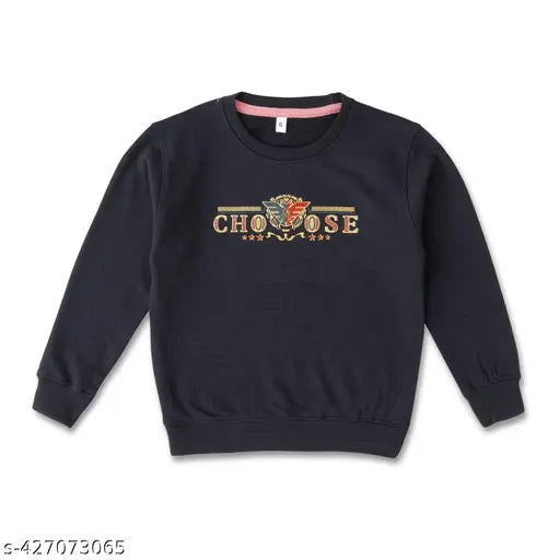 Cotton blend boys fancy sweatshirt pack of 4 with printed pattern, long sleeves, round neckline, ribbed cuffs and hemline. Colors cater to various tastes and sizes available for 3-4, 5-6, 7-8, and 9-10 years. Made in India