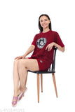 Cotton printed T-shirt & shorts nightwear set, vibrant designs, pockets, premium cotton, versatile activewear, India