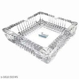 Transparent crystal tortoise round bowl, 4x4 inch set. Quality Indian-made crystal glassware for home decor or gifts