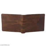 Brown faux leather Classic World Stylish Fancy men's wallet, holds multiple currency with 2 compartments