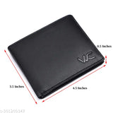Black leather men's wallet & pen combo, high-quality genuine leather, RFID protected, 2 compartments, free size, made in India