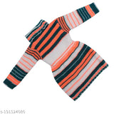 Extra soft, comfortable striped wool baby girl's sweetar, easy to wash and bringt color