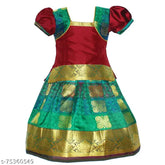 Girls' floral embroidered cotton-silk Lehanga Choli with waist belt, aged 6-8 years, India origin
