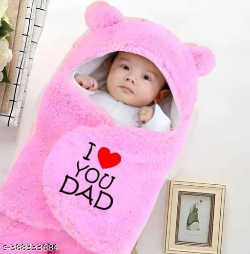 Microfiber hooded baby blanket, soft & warm for mild winter or AC room, AAKRITI embroidered design, pack of 1 pc