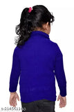Blue woolen high neck full sleeves thermal T-Shirt and inner sweater for winter girls