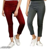 Checked net Lycra jeggings from Akshita, available in sizes 28, 30, 32, 34. Made in India