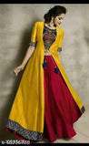 Classic designer women's viscose rayon set, embroidered & printed surges gown, latest fashion, India