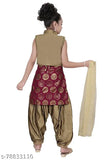 Stylish 8-9 years cutiepie girls kurta pataila set with dupatta, Indian traditional wear for festive occasions