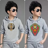 Kids' cotton blend Paris print hooded full sleeve graphic t-shirt, 3-16 years size range available in pack of 2