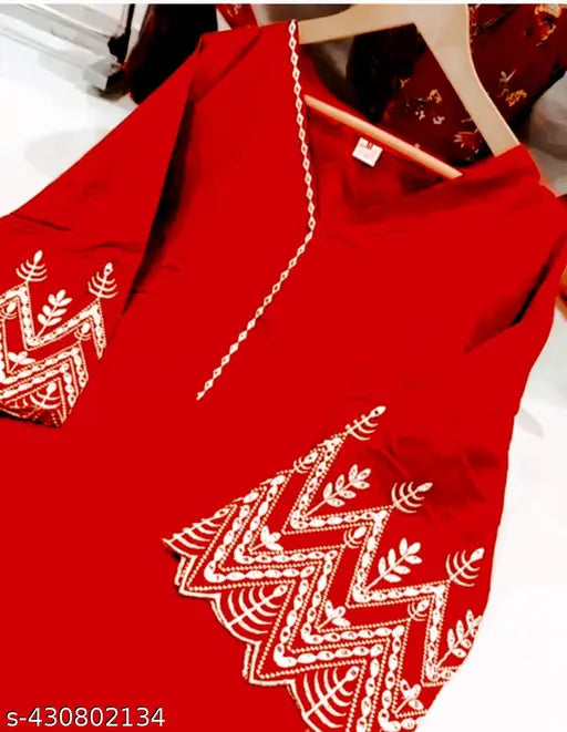 Viscose Rayon Pakistani Kurti & Palazzo Set, embroidered with intricate designs, perfect for festive and daily wear