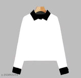 Black and white casual/westernwear full hand t-shirt combo, cotton blend, long sleeves, solid design on mannequin