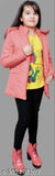 Agile funky kids jacket, polyester, long sleeves, solid color. Warm winter kids jacket on model, India origin