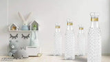 Clear, BPA-free Diamond Plastic water bottle set of 3 (105GM), leak-proof and unbreakable, fridge friendly with a crystal diamond design