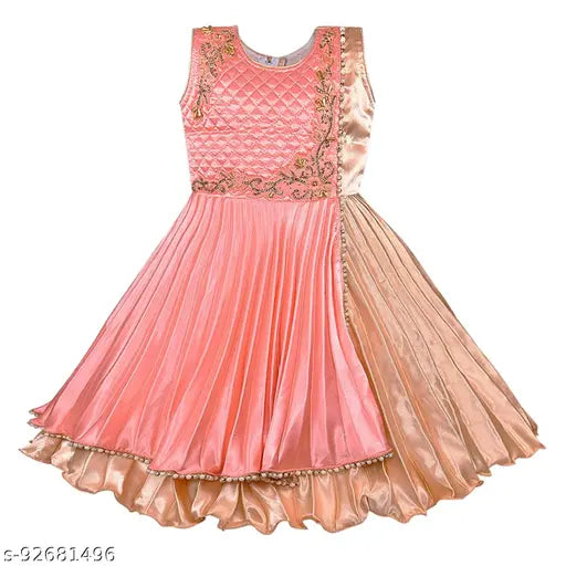 Silver craft grey net knee-length dress for little ones, flowing skirt, perfect for special occasions