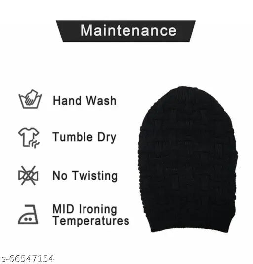 Stylish wool beanie cap for men - high-quality anti-allergic material, trendy headwear for funky guy