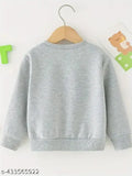 Cotton kids girls sweatshirt with long sleeves and printed pattern, suitable for active play and casual wear
