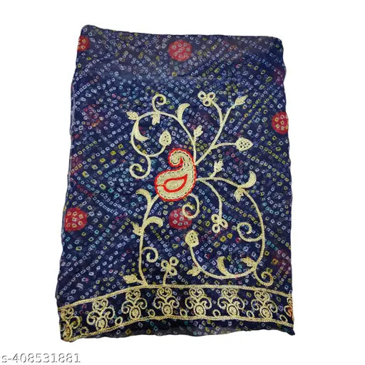 Embroidered Georgette Rajputi Poshak for Women - Indian party dress with Aari and stone work