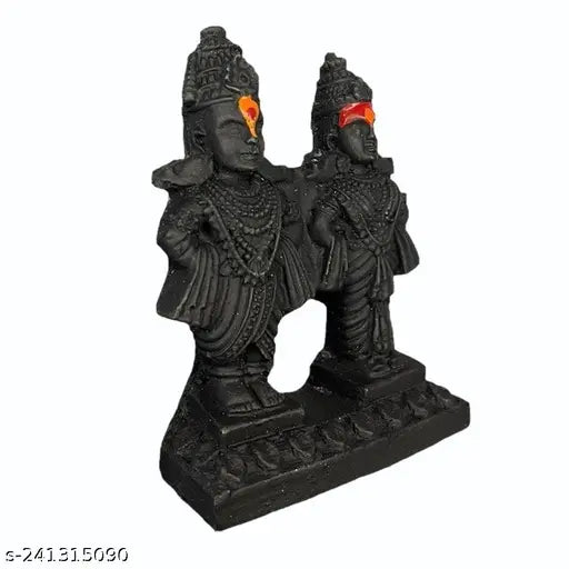 Resin Lord Shri Vitthal Rukmini idol statue, traditional Indian decor for pooja room, home temple, or car decor