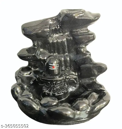 Brown polyresin Shivling backflow incense holder with 30 free scented cones, ideal for creating a smoky fall decorative accent