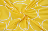Yellow cotton fitted geometric bedsheet set, includes 2 pillow covers, HOMICON premium quality for summer, ideal for adult double bed