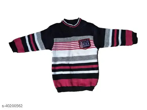 Multicolor woolen sweater with full sleeves for boys (6-5 years), Indian handmade