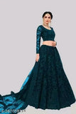 Georgette embroidered bridal lehenga choli, free size with net dupatta, Indian wedding party wear